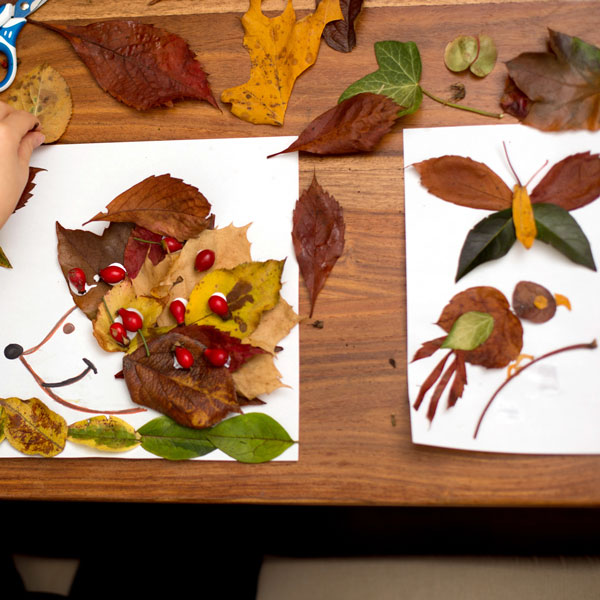 Craft with natural elements such a leaves and berries